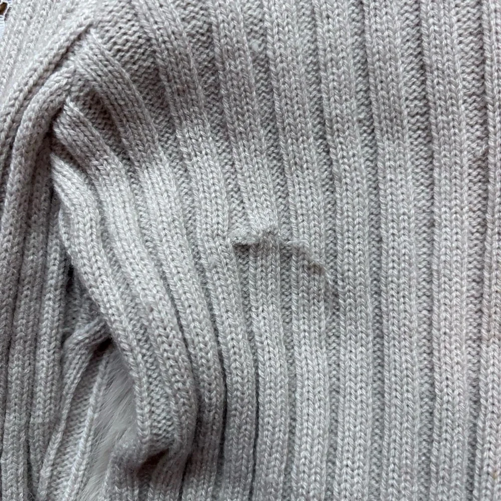 Beige Fur Ribbed Jacket - Picture 5 of 5